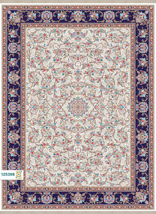 فرش ابریشم دستباف گونه دربار کد 125399