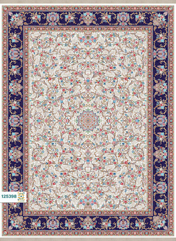 فرش ابریشم دستباف گونه دربار کد 125399