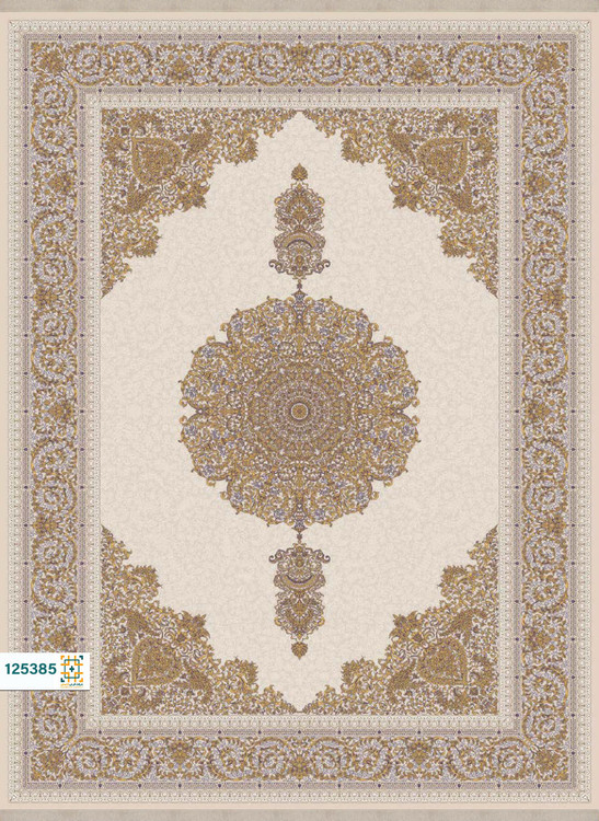 فرش ابریشم دستباف گونه دربار کد 125385