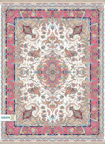 فرش ابریشم دستباف گونه دربار کد 125379