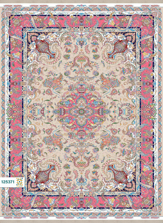 فرش ابریشم دستباف گونه دربار کد 125379