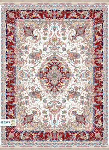 فرش ابریشم دستباف گونه دربار کد 125373