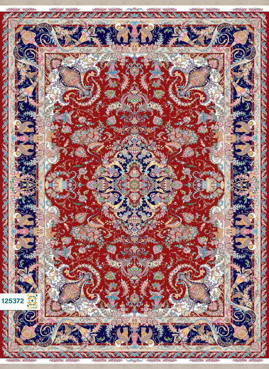 فرش ابریشم دستباف گونه دربار کد 125373