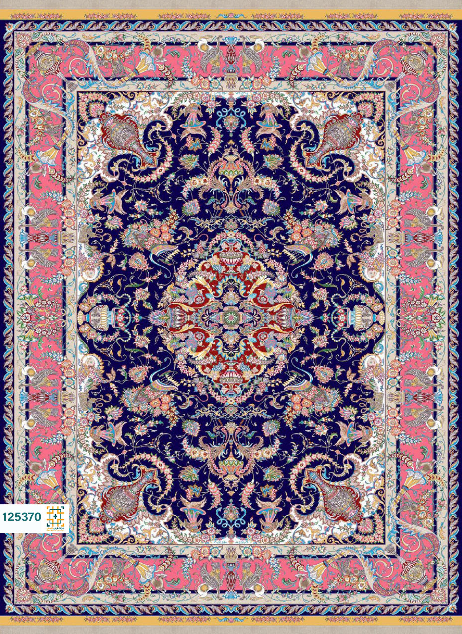 فرش ابریشم دستباف گونه دربار کد 125370