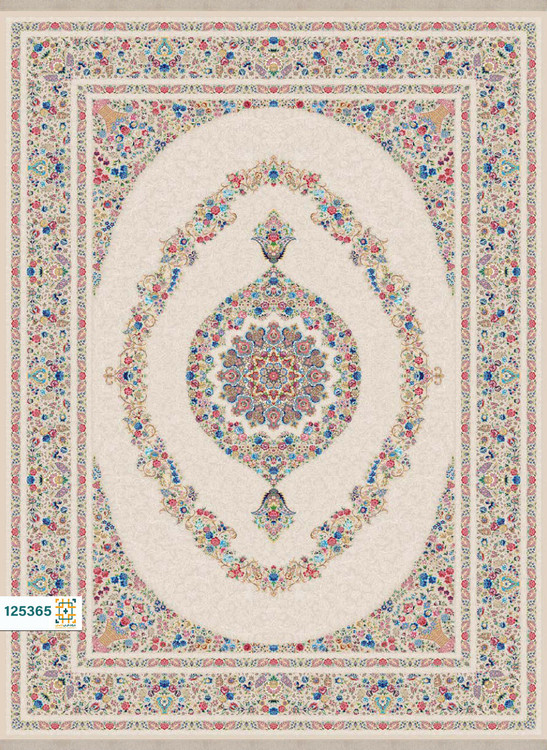 فرش ابریشم دستباف گونه دربار کد 125365