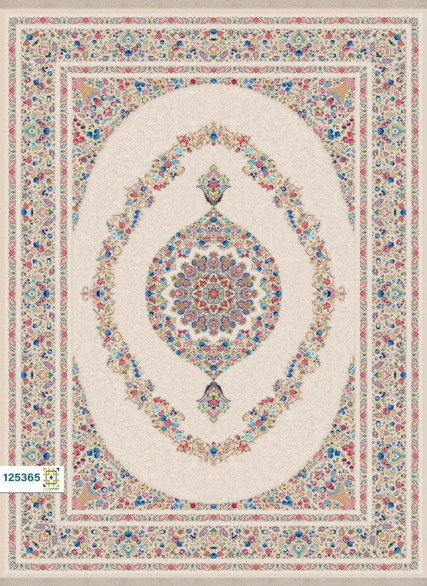 فرش ابریشم دستباف گونه دربار کد 125365