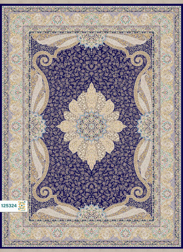 فرش ابریشم دستباف گونه دربار کد 125324