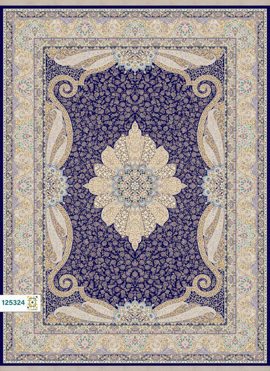 فرش ابریشم دستباف گونه دربار کد 125324