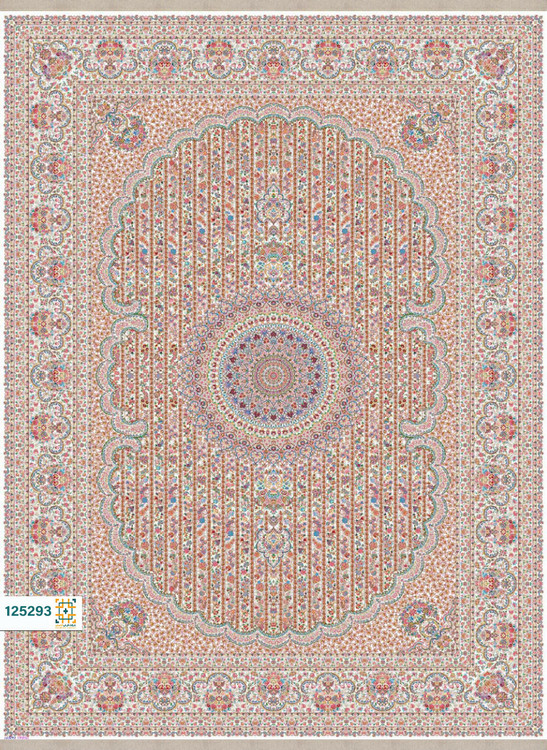 فرش ابریشم دستباف گونه دربار کد 125293