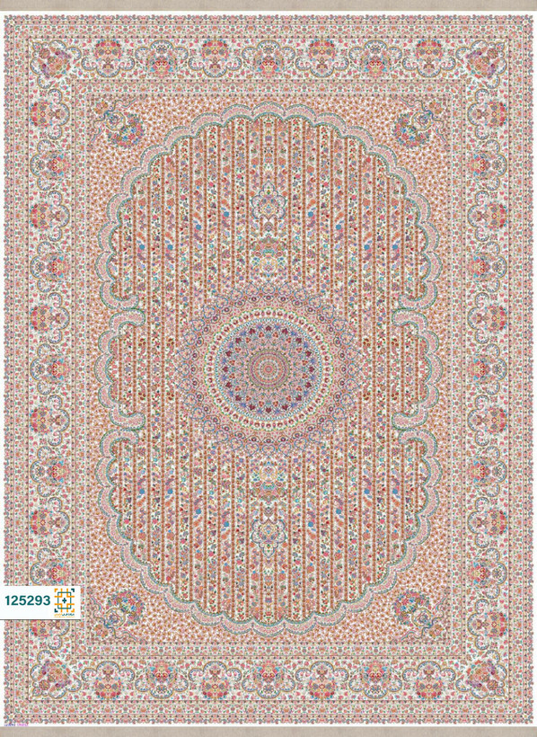 فرش ابریشم دستباف گونه دربار کد 125293