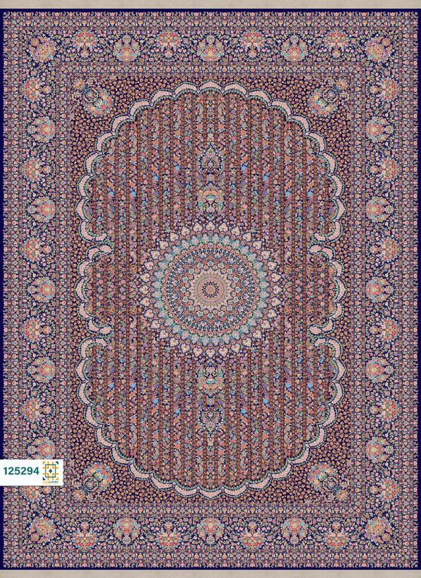 فرش ابریشم دستباف گونه دربار کد 125293