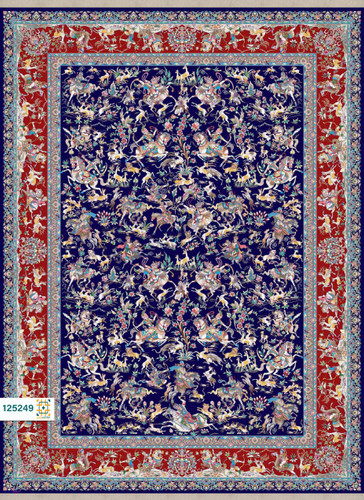 فرش ابریشم دستباف گونه دربار کد 125249