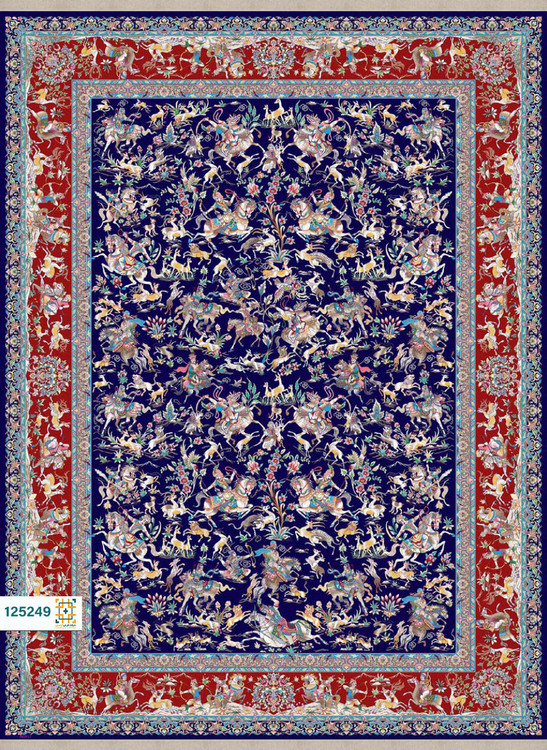 فرش ابریشم دستباف گونه دربار کد 125249