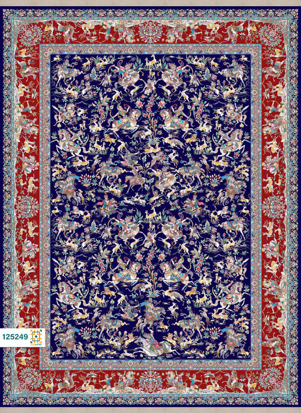 فرش ابریشم دستباف گونه دربار کد 125249