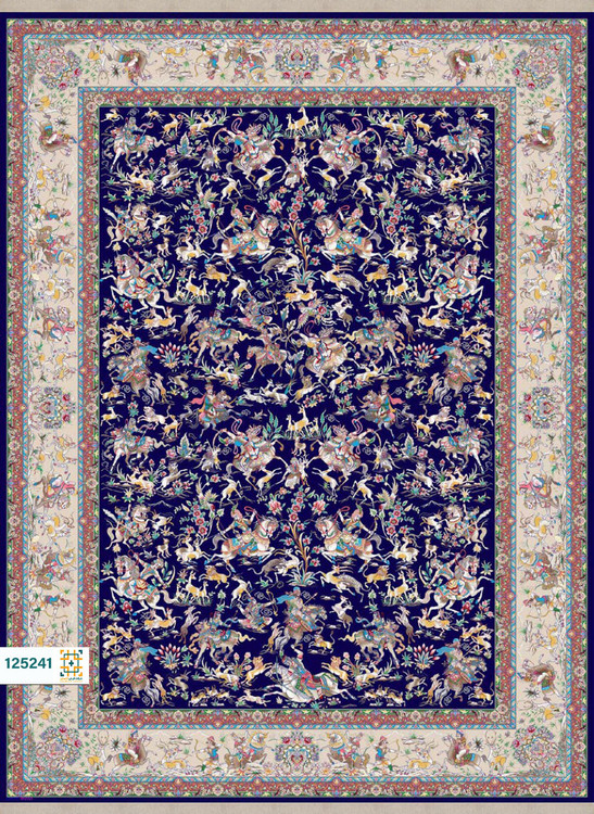 فرش ابریشم دستباف گونه دربار کد 125249