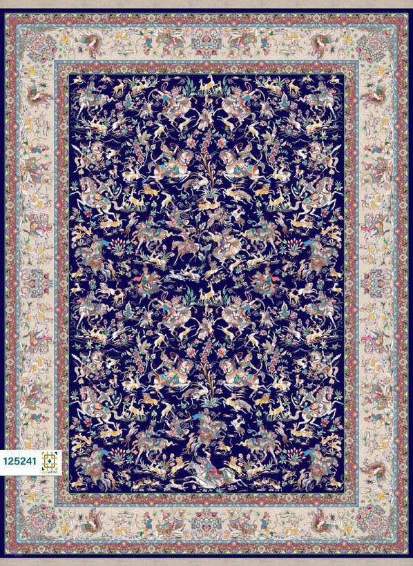 فرش ابریشم دستباف گونه دربار کد 125249
