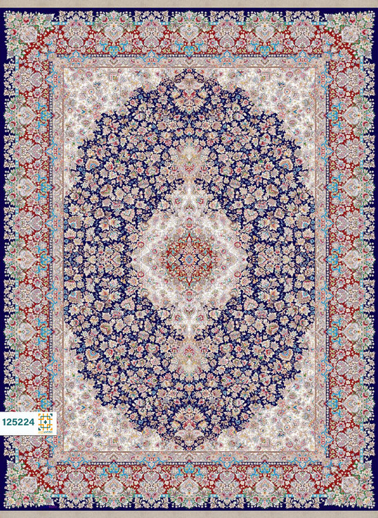 فرش ابریشم دستباف گونه دربار کد 125222