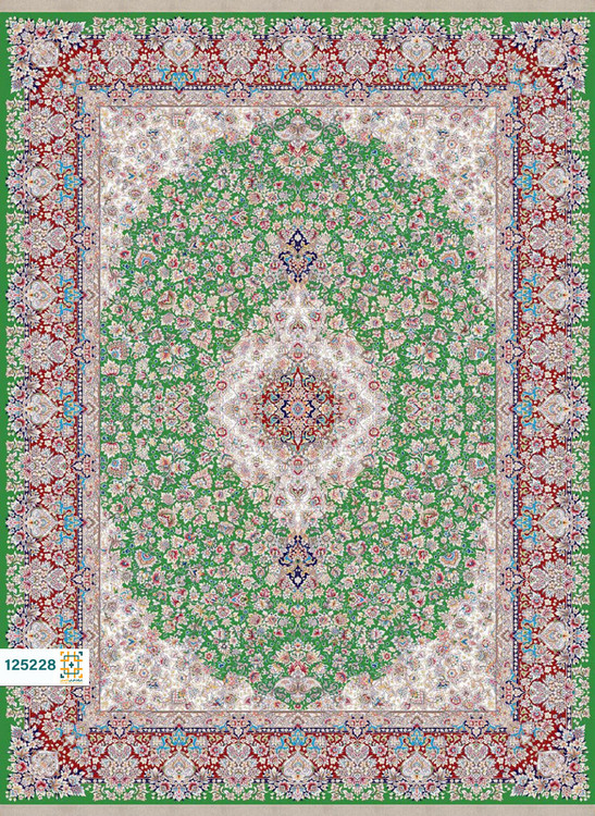 فرش ابریشم دستباف گونه دربار کد 125222