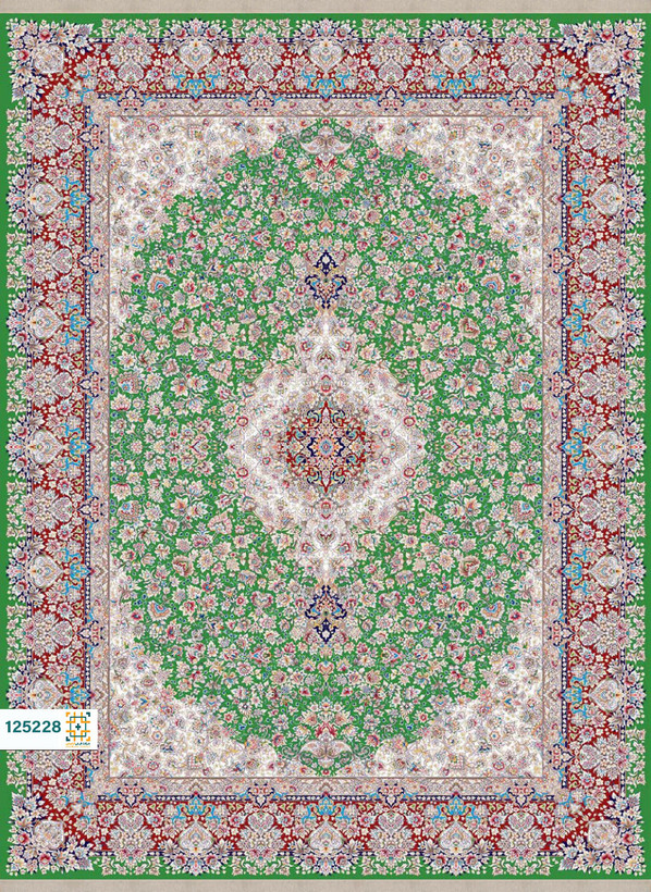 فرش ابریشم دستباف گونه دربار کد 125222