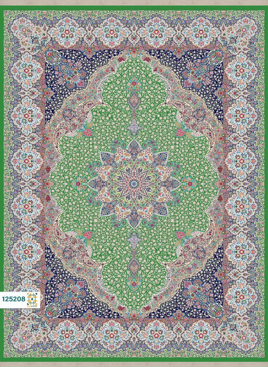 فرش ابریشم دستباف گونه دربار کد 125208