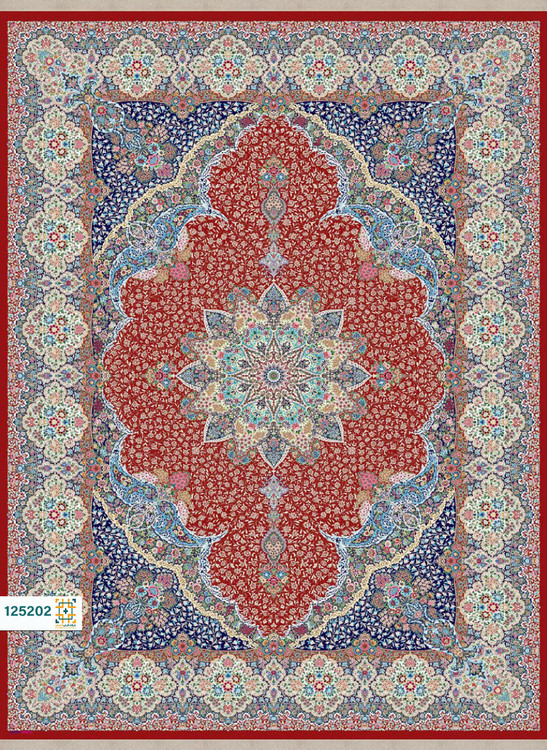 فرش ابریشم دستباف گونه دربار کد 125202