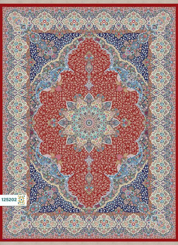 فرش ابریشم دستباف گونه دربار کد 125202