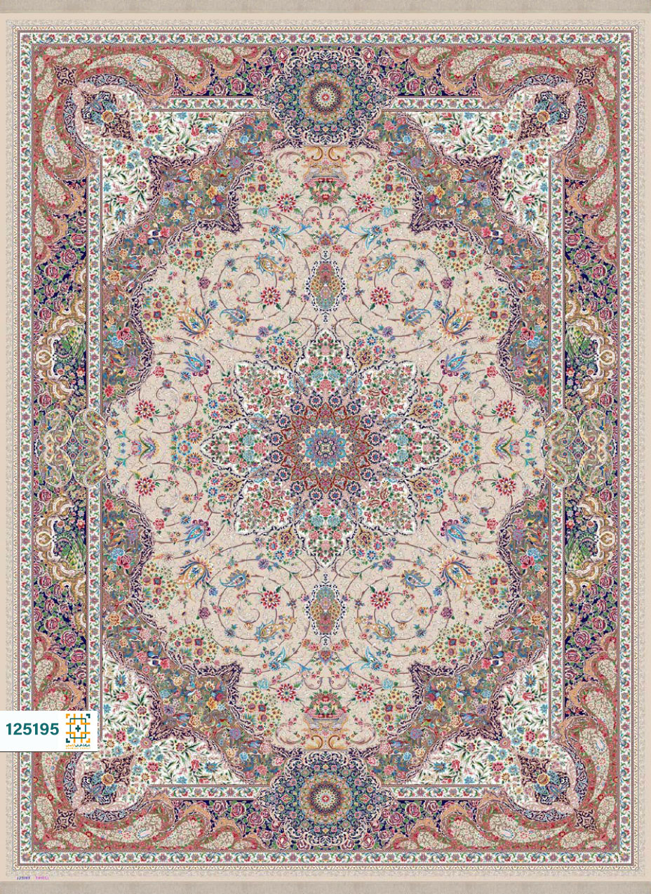 فرش ابریشم دستباف گونه دربار کد 125195