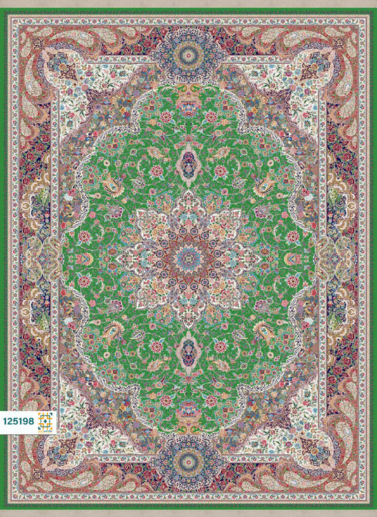 فرش ابریشم دستباف گونه دربار کد 125195