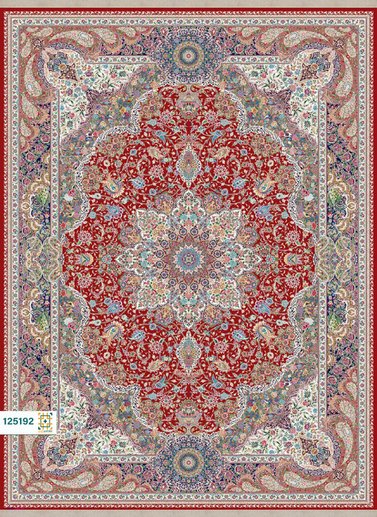 فرش ابریشم دستباف گونه دربار کد 125192