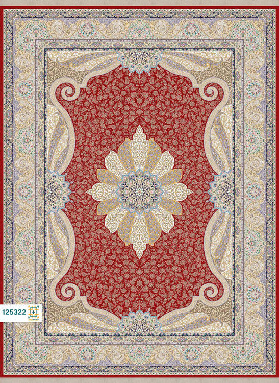 فرش ابریشم دستباف گونه دربار کد 125322