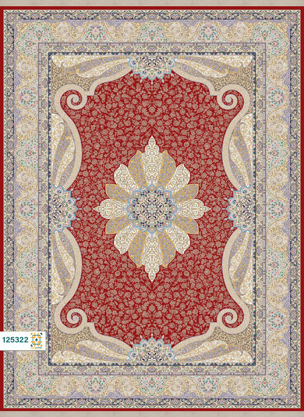 فرش ابریشم دستباف گونه دربار کد 125322