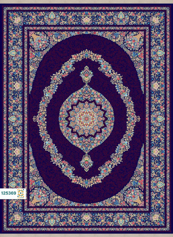 فرش ابریشم دستباف گونه دربار کد 125360