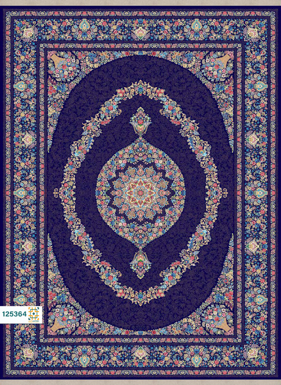 فرش ابریشم دستباف گونه دربار کد 125360