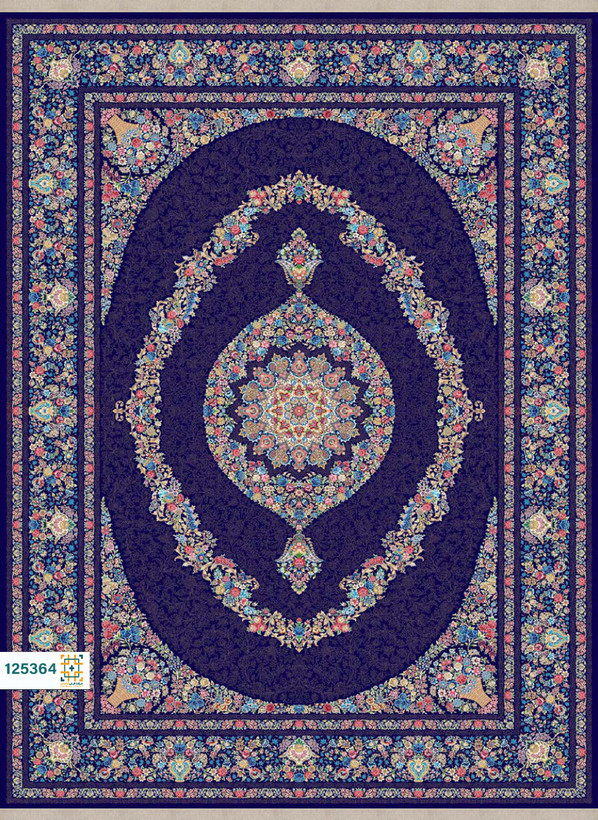 فرش ابریشم دستباف گونه دربار کد 125360