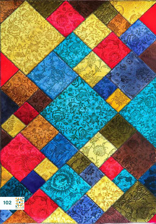 فرش چهل تکه 1200 شانه آبرنگی کد 102