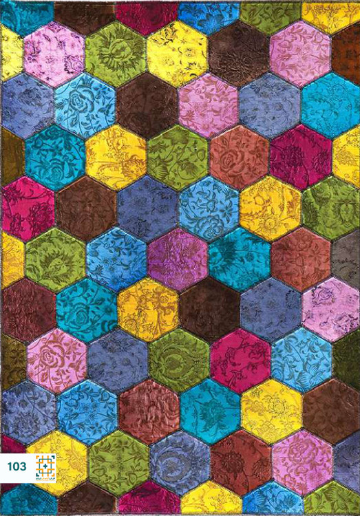 فرش چهل تکه 1200 شانه آبرنگی کد 103