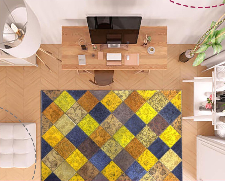 فرش چهل تکه 1200 شانه آبرنگی کد 104