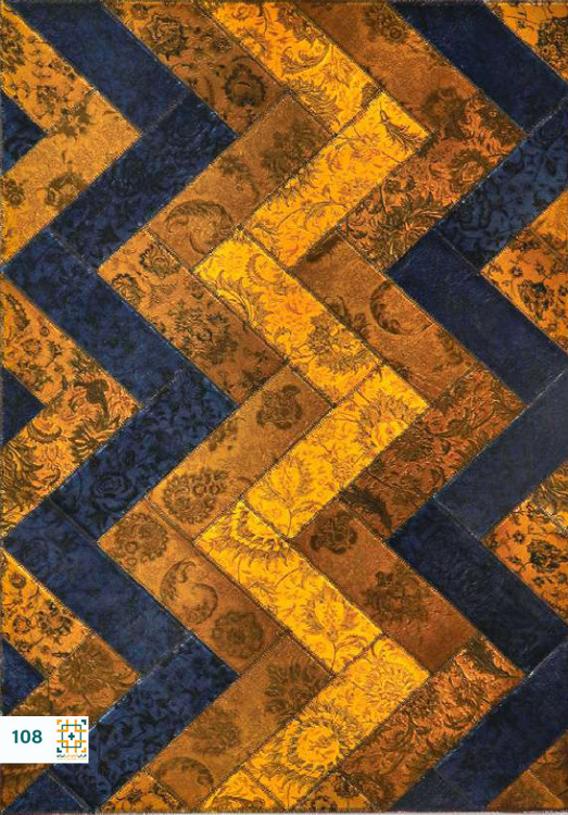 فرش چهل تکه 1200 شانه آبریکی کد 108