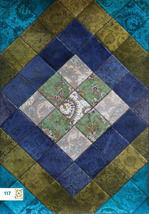 فرش چهل تکه 1200 شانه آبرنگی کد 117