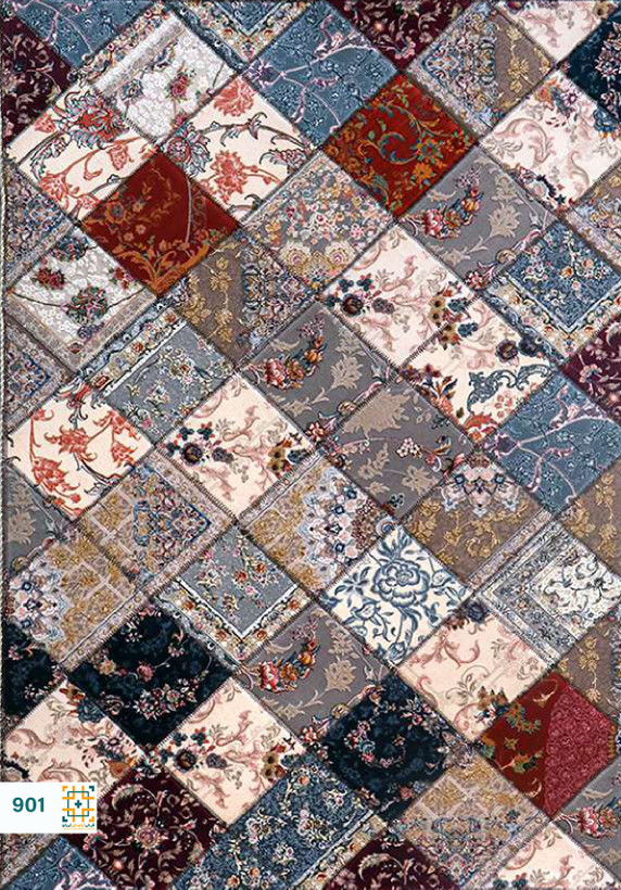 فرش چهل تکه 1200 شانه کاج کد 901