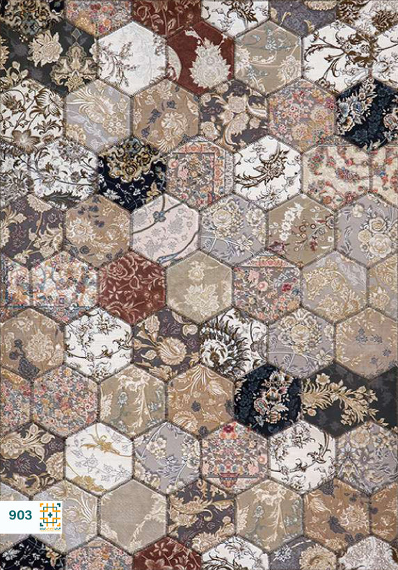 فرش چهل تکه 1200 شانه کاج کد 903